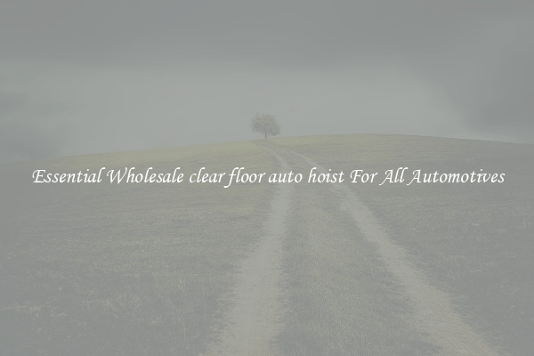 Essential Wholesale clear floor auto hoist For All Automotives