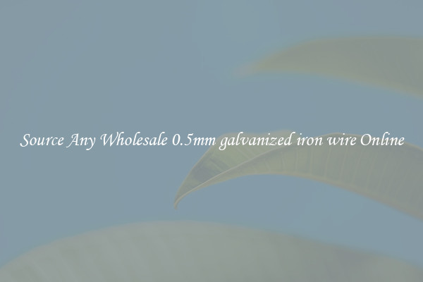 Source Any Wholesale 0.5mm galvanized iron wire Online