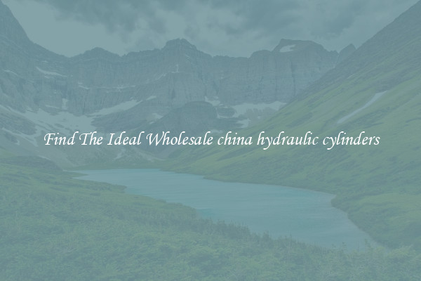 Find The Ideal Wholesale china hydraulic cylinders