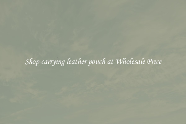 Shop carrying leather pouch at Wholesale Price