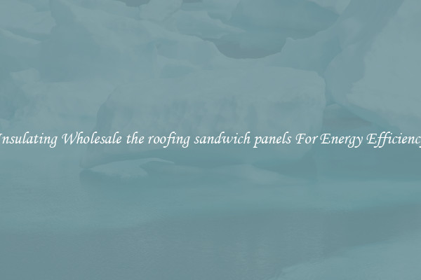 Insulating Wholesale the roofing sandwich panels For Energy Efficiency