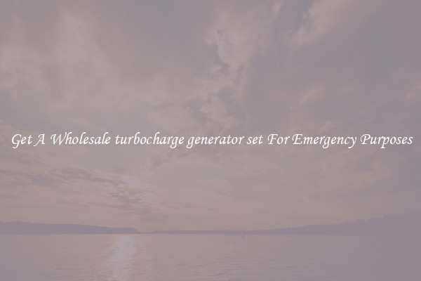 Get A Wholesale turbocharge generator set For Emergency Purposes